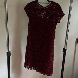 Maroon lace dress